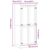 Garde-robe Corona 76x50x170 cm bois de pin massif