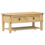 Table basse avec tiroirs Corona 100x48x45 cm bois de pin massif