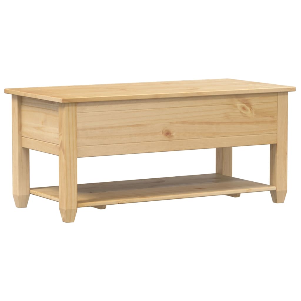 Table basse avec tiroirs Corona 100x48x45 cm bois de pin massif