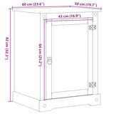 Meuble HiFi Corona 60x50x82 cm bois de pin massif