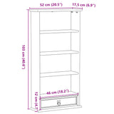 Armoire à CD Corona 52x17,5x103 cm bois de pin massif