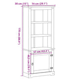 Buffet haut Corona 74x38x170 cm bois de pin massif