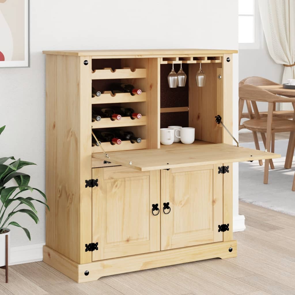 Armoire à vin Corona 97x45x114 cm bois de pin massif