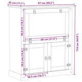 Armoire à vin Corona 97x45x114 cm bois de pin massif