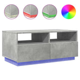 Couchtisch mit betongrauen LED-Leuchten 90x49x40 cm