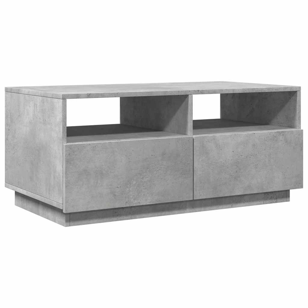 Couchtisch mit betongrauen LED-Leuchten 90x49x40 cm