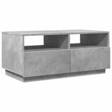 Couchtisch mit betongrauen LED-Leuchten 90x49x40 cm