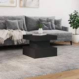 Coffee table with LED lights black 50x50x40 cm