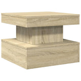 Coffee table with LED lights sonoma oak 50x50x40 cm