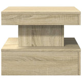 Coffee table with LED lights sonoma oak 50x50x40 cm