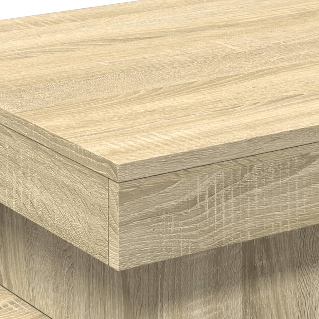 Coffee table with LED lights sonoma oak 50x50x40 cm