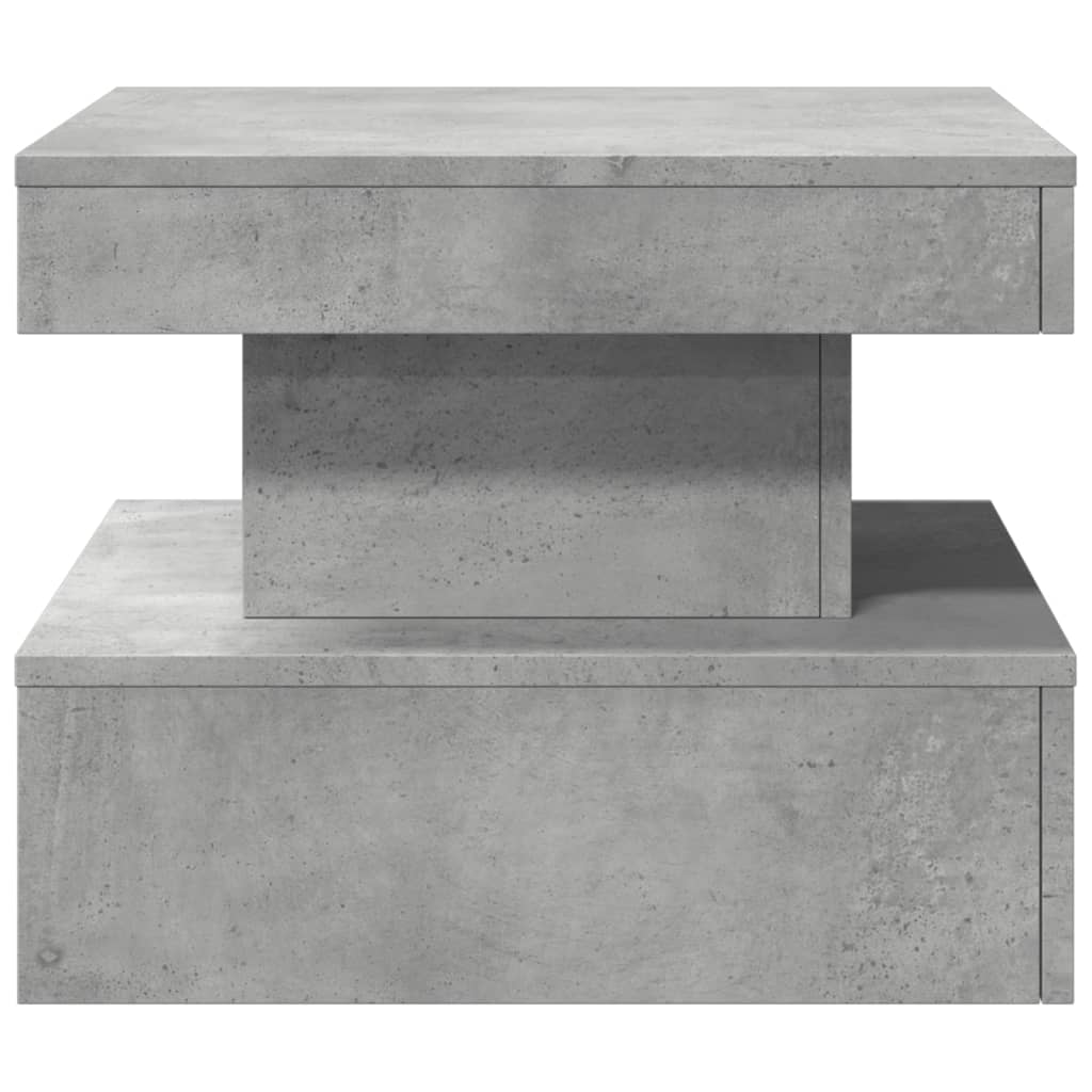 Coffee table with LED lights concrete gray 50x50x40 cm