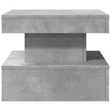 Coffee table with LED lights concrete gray 50x50x40 cm