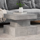 Coffee table with LED lights concrete gray 50x50x40 cm