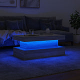 Couchtisch mit LED-Leuchten Sonomagrau 90x50x40 cm