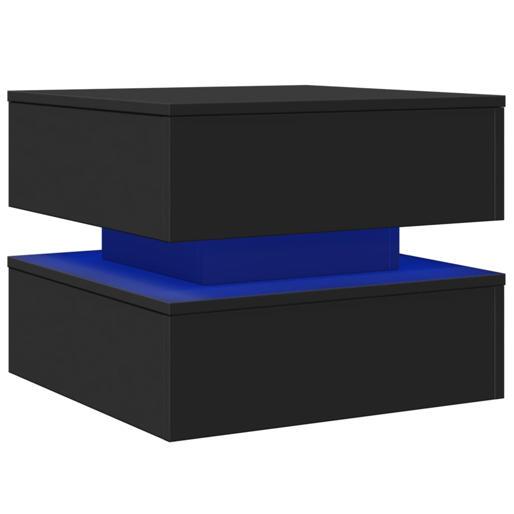 Couchtisch mit schwarzen LED-Leuchten 50x50x40 cm