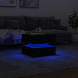 Couchtisch mit schwarzen LED-Leuchten 50x50x40 cm