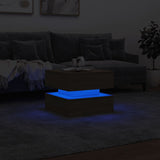 Table basse avec lumières LED chêne sonoma 50x50x40 cm