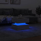 Table basse avec lumières LED sonoma gris 50x50x40 cm