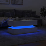 Table basse avec lumières LED blanc 90x50x40 cm