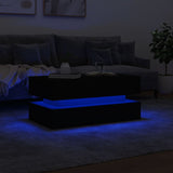 Couchtisch mit schwarzen LED-Leuchten 90x50x40 cm