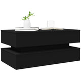 Couchtisch mit schwarzen LED-Leuchten 90x50x40 cm