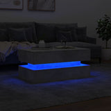 Coffee table with LED lights concrete gray 90x50x40 cm