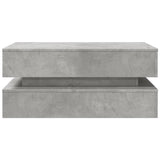 Coffee table with LED lights concrete gray 90x50x40 cm