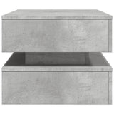 Coffee table with LED lights concrete gray 90x50x40 cm