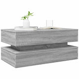 Table basse avec lumières LED gris sonoma 90x50x40 cm