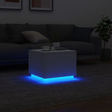 Table basse avec lumières LED blanc 50x50x40 cm