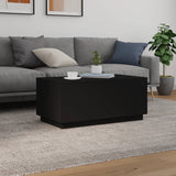 Coffee table with LED lights black 90x50x40 cm