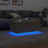 Table basse avec lumières LED chêne sonoma 90x50x40 cm