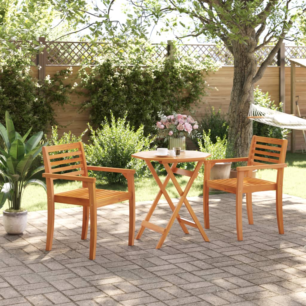 Table pliable de jardin Ø70x75 cm bois d'acacia massif