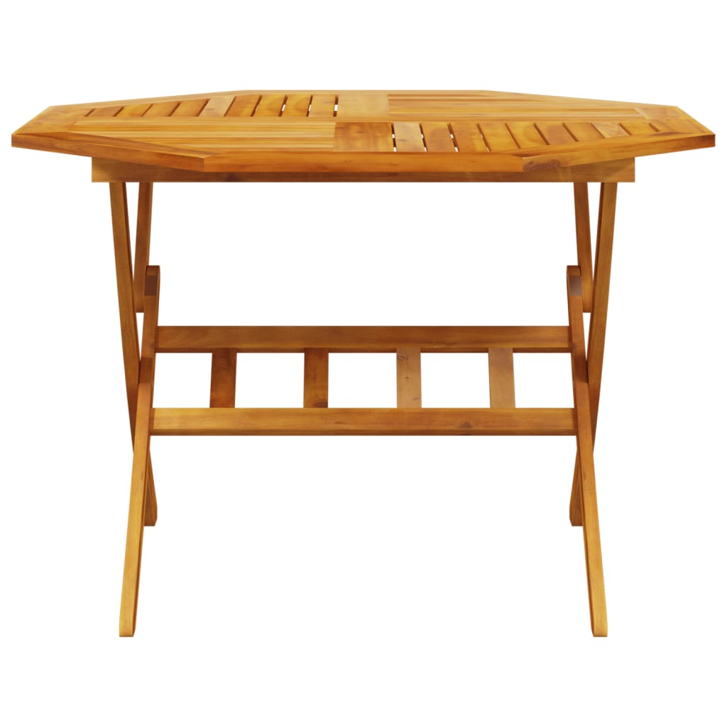 Table pliable de jardin Ø110x75 cm bois d'acacia solide