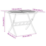 Table pliable de jardin Ø110x75 cm bois d'acacia solide