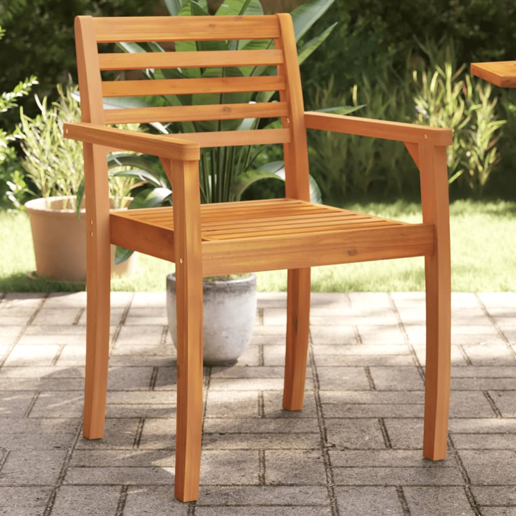 Chaises de jardin lot de 2 59x55x85 cm bois massif d'acacia