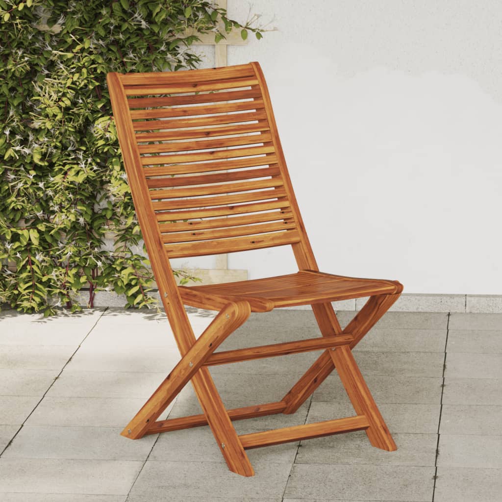 Chaises pliantes de jardin lot de 2 bois d'acacia solide