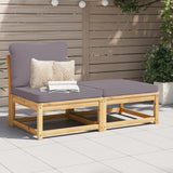 Salon de jardin 3 pcs avec coussins bois massif d'acacia