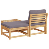 Salon de jardin 3 pcs avec coussins bois massif d'acacia