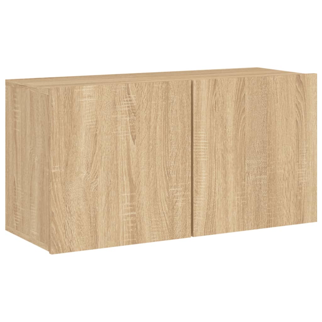 Unités murales TV 4 pcs chêne sonoma bois d'ingénierie