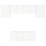 Unités murales TV 6 pcs blanc bois d'ingénierie