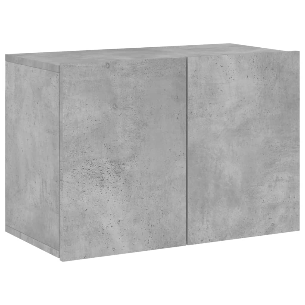 Unités murales TV 6 pcs gris béton bois d'ingénierie