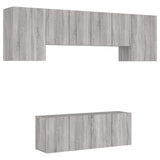 Unités murales TV 6 pcs sonoma gris bois d'ingénierie