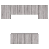 Unités murales TV 6 pcs sonoma gris bois d'ingénierie