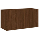 5 pcs TV wall units oak brown engineered wood