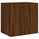 5 pcs TV wall units oak brown engineered wood