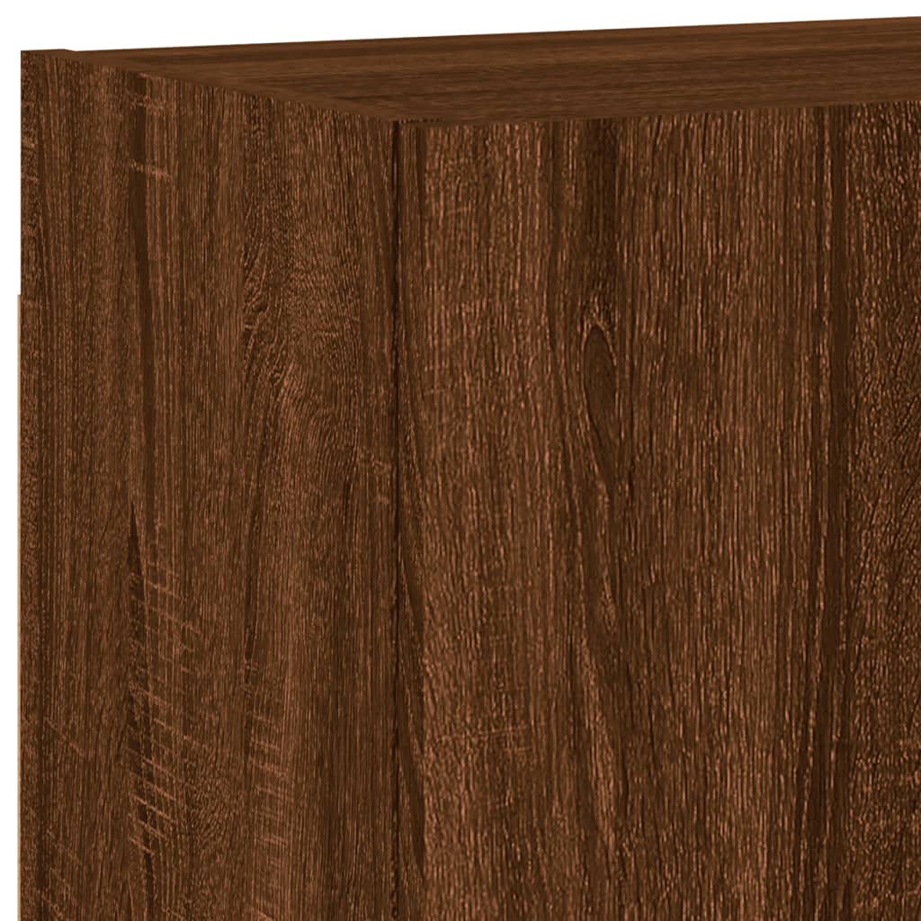 Unités murales TV 5 pcs chêne marron bois d'ingénierie