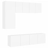 Unités murales TV 5 pcs blanc bois d'ingénierie