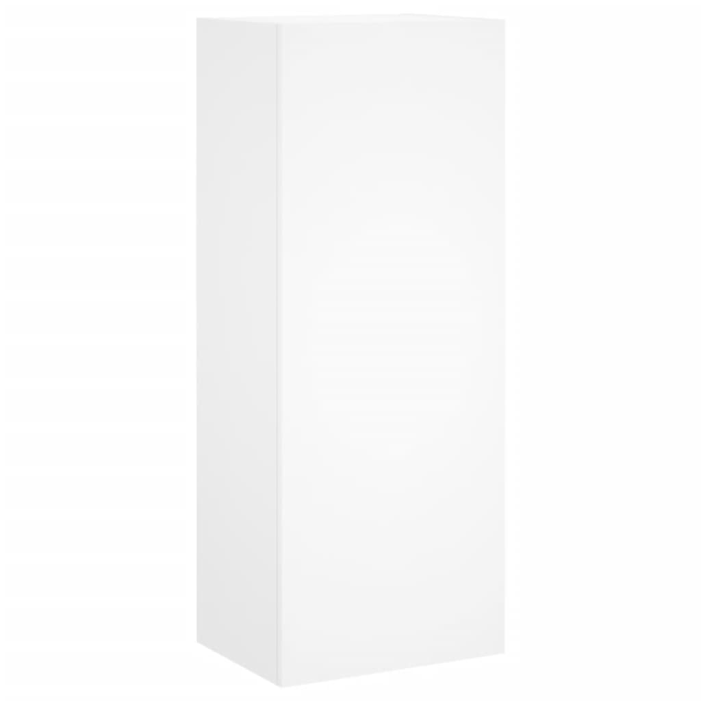 Unités murales TV 5 pcs blanc bois d'ingénierie